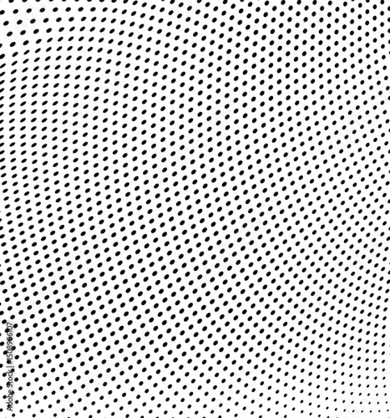 Obraz Abstract halftone wave dotted background. Futuristic twisted grunge pattern, dot, circles.  Vector modern optical pop art texture for posters, business cards, cover, labels mock-up, stickers layout