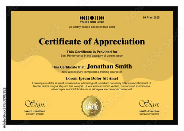 Fototapeta Certificate,of,Participation,for,Attending,National,Workshop,on,Creative,Design,Skills