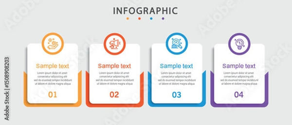 Obraz Vector infographic template with 4 steps