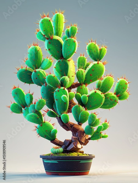 Obraz Cactus created with Generative AI Technology, ai, generative