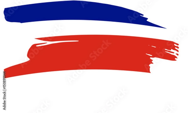 Obraz Abstract Red and Blue Brush Stroke Design Element