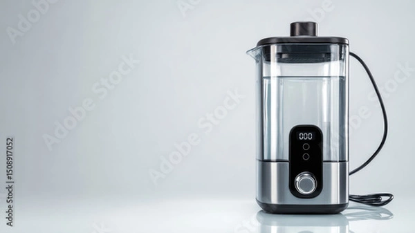 Fototapeta A modern water boiler with transparent body, showcasing its sleek design and functionality. It is perfect for boiling water quickly and efficiently