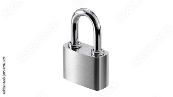 Fototapeta Padlock Security: A sturdy chrome padlock, symbolising safety, security, and protection.