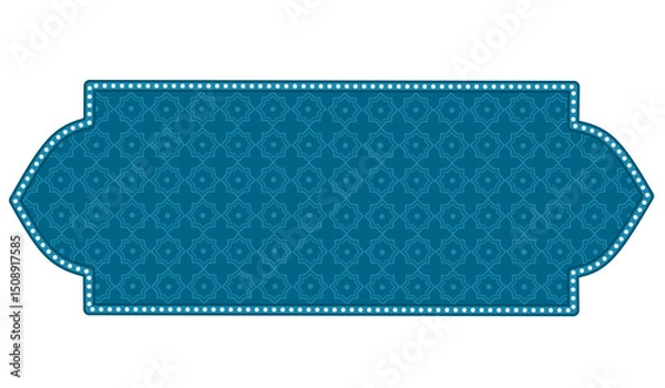 Fototapeta blue label on a white background, Islamic frame background