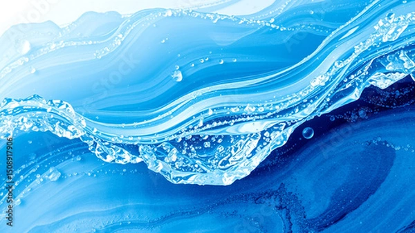 Obraz Abstract blue water waves background design