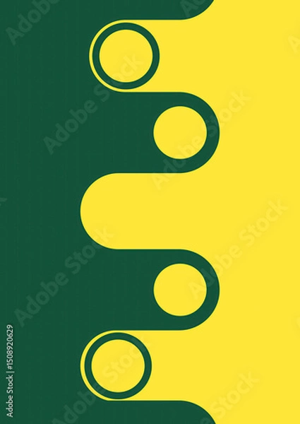 Fototapeta Abstract Green and Yellow Geometric Pattern