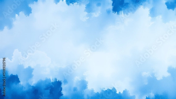 Obraz Serene blue sky cloudscape background design