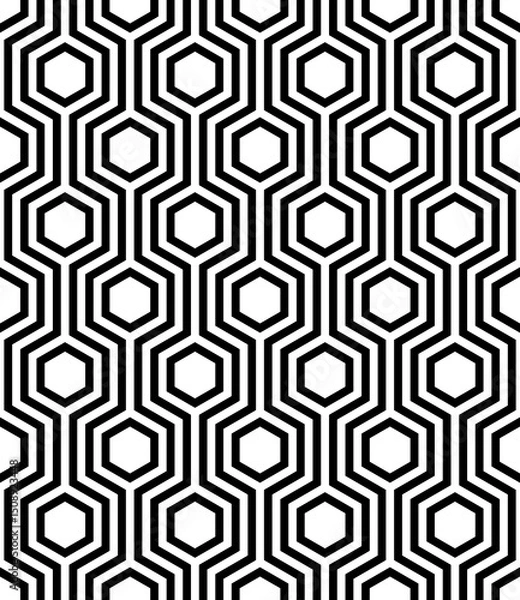 Fototapeta  Vector seamless texture . Modern geometric pattern with hexagons.