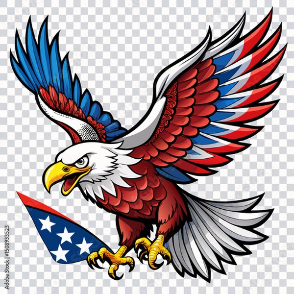 Obraz eagle with american flag
