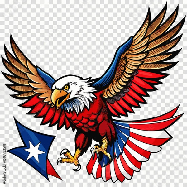 Obraz eagle with american flag