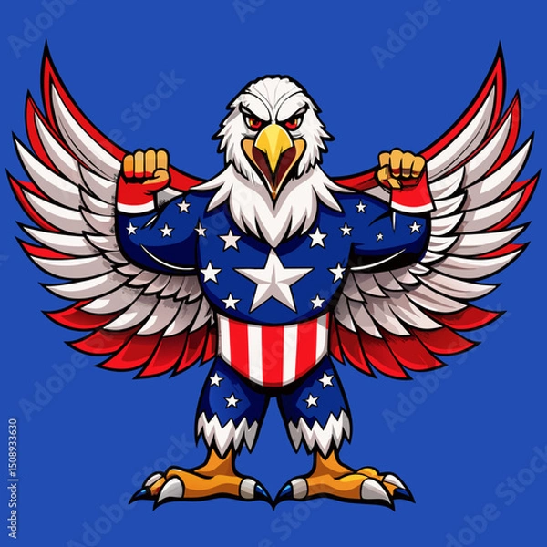 Obraz eagle with american flag