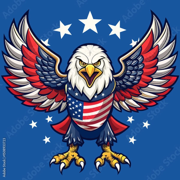 Obraz eagle with american flag