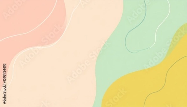 Fototapeta Creative abstract shapes design digital art colorful background minimalist style aesthetic viewpoint modern concept