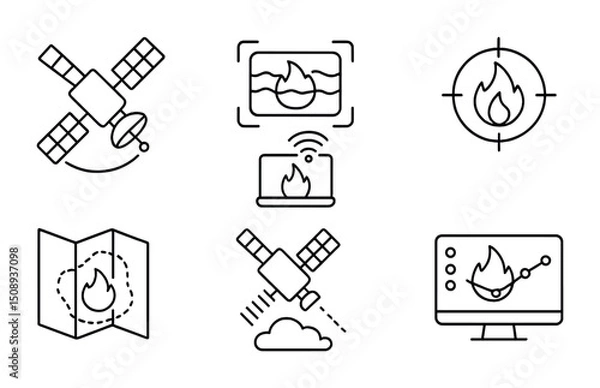Obraz Satellite technology for wildfire detection and monitoring systems