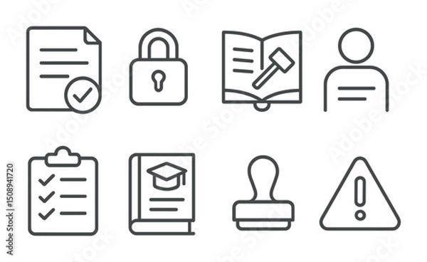 Obraz Legal and security icons for professional document and compliance design