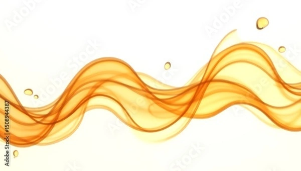 Fototapeta Abstract Golden Liquid Wave Flowing Design, Smooth Elegant Swirling Texture Background