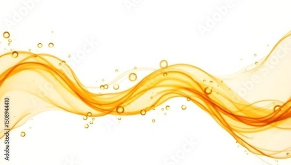 Fototapeta Abstract Golden Liquid Flowing Wave  Elegant Swirling Stream Design