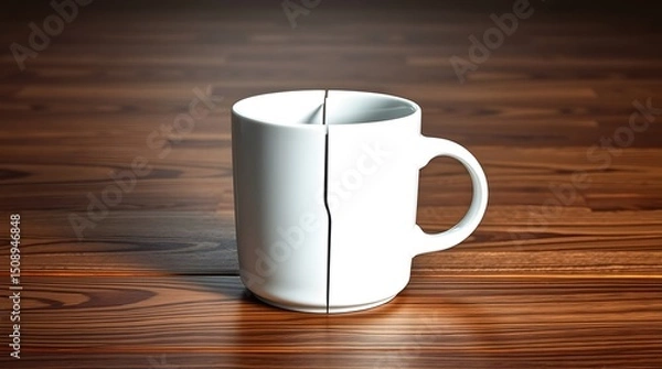 Obraz Broken Mug Symbol of Relationship End, Separation, or Loss