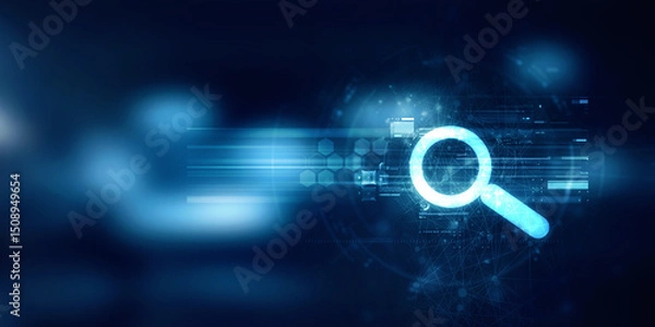 Fototapeta 2d illustration lens search button 
