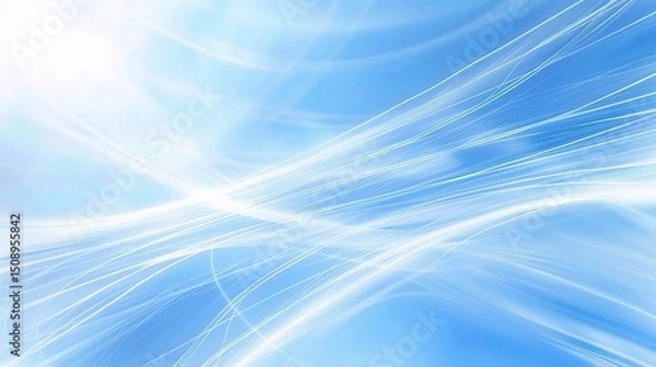 Fototapeta Abstract blue background with light rays and white lines. This background is suitable for presentations, website designs, banners, or cover photos.