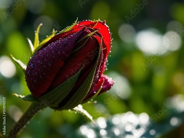 Obraz Wild Rose Bud, Close-Up Macro