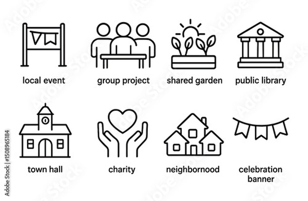 Obraz Community initiatives and symbols for local engagement and support