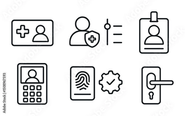 Obraz Identity verification and access control icons for security system design