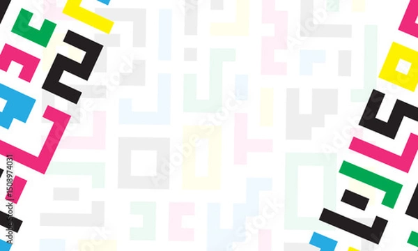 Fototapeta Colorful lines abstract stylish mosaic design modern flat background