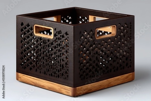 Obraz Modern square wooden storage box high resolution photos