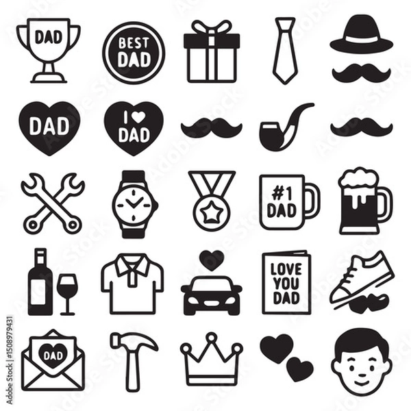 Fototapeta icon Complete and as many Father's Day Sheets as possible