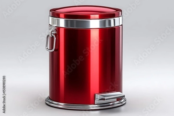 Obraz Stylish kitchen red storage bin high resolution picture