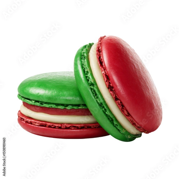 Fototapeta Festive christmas macarons with holiday treats baked goods studio setting delicious concept