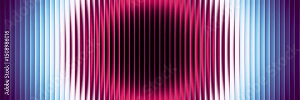 Obraz Futuristic vibrant circular gradient pattern with ribbed fractal glass texture blending smooth radiant colors. Bold dynamic abstract background perfect for creative digital design. Vector illustration