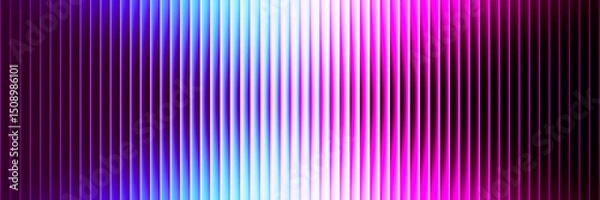 Obraz Futuristic neon gradient pattern with vertical glowing lines blending smooth deep pink and vivid purple colors. Minimalistic dark background perfect for creative tech designs. Vector illustration