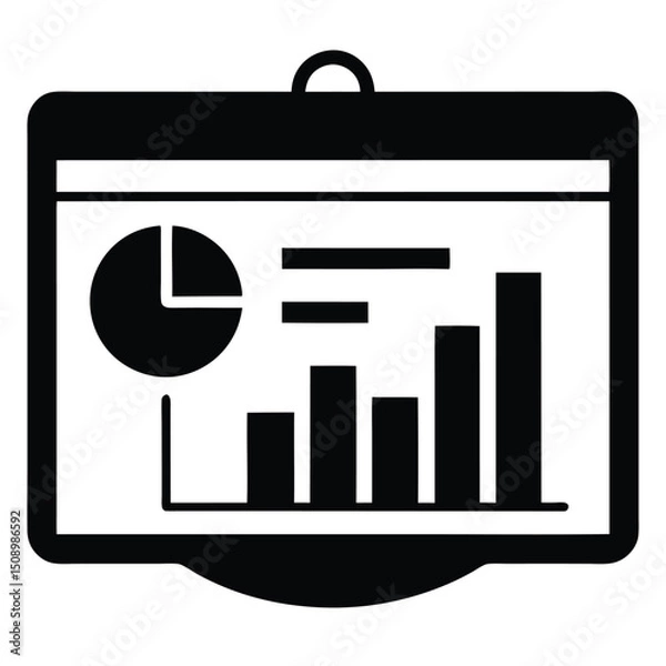 Obraz data analyst element isolated power bi dashboard on white background