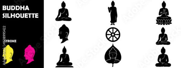Obraz Buddha Silhouette Vector Design