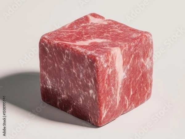 Obraz Isolated raw beef cube steak perfect for grilling and cooking