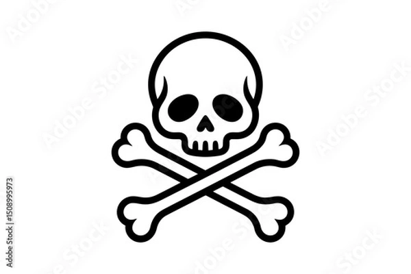 Fototapeta Skull and crossbones simple black design