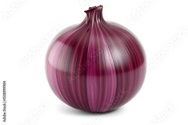 Fototapeta Single red onion isolated on white background
