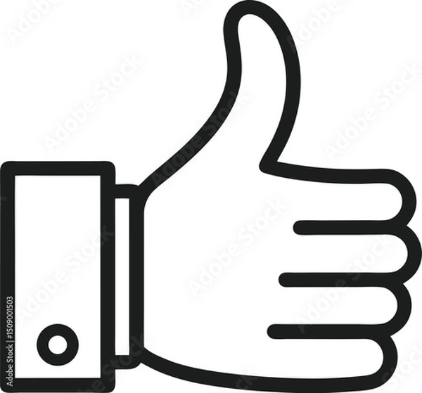 Fototapeta Thumbs Up Outline Icon. like button editable stroke vector. 	
