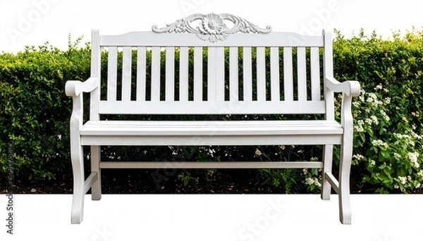 Fototapeta white bench in the garden