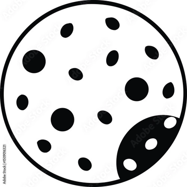 Obraz Bitten dotted cookie icon shows a missing piece, revealing more dots on this treat