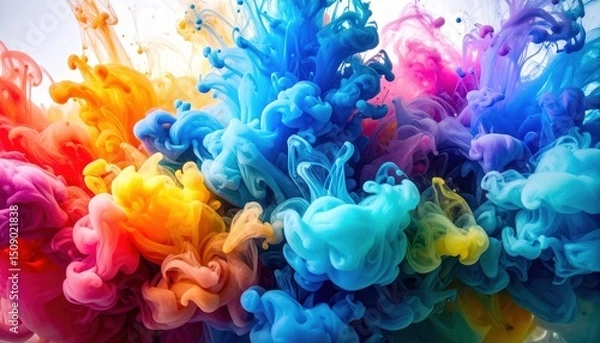 Fototapeta Abstract Colorful Ink Explosion