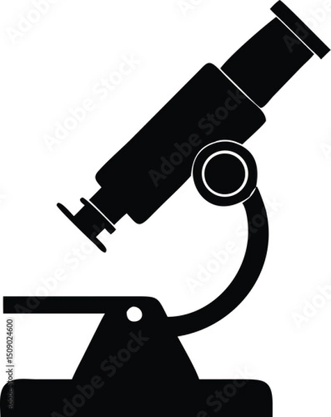 Obraz A detailed black microscope demonstrates scientific research and discovery with a transparent background