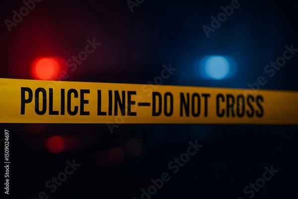 Obraz Police Line Do Not Cross Crime Scene Investigation Photography