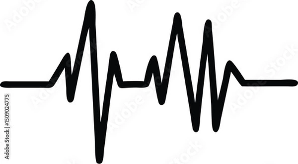 Obraz Simple line depicts a dynamic heartbeat signal on a transparent background perfectly