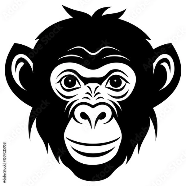 Fototapeta monkey face vector art on a white background.