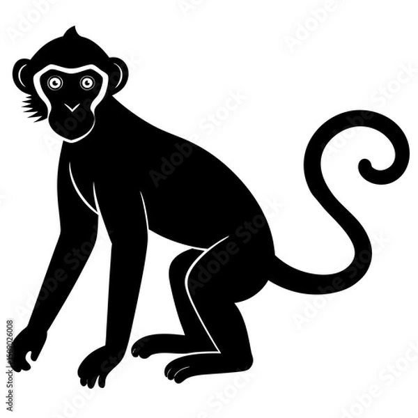 Fototapeta monkey vector art on a white background.