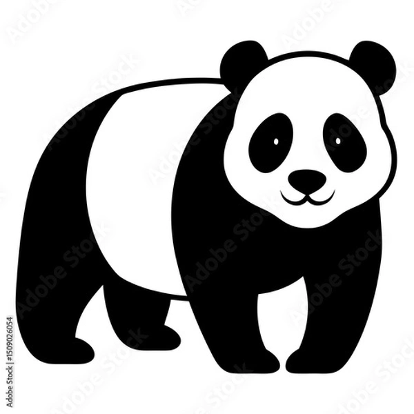 Fototapeta Panda vector art on a white background.