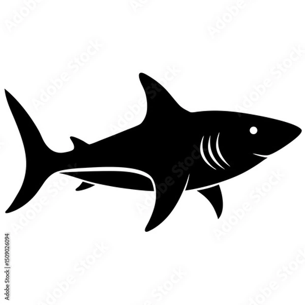 Fototapeta shark vector illustration on a white background.